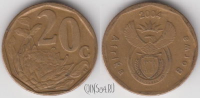 ЮАР 20 центов 2004 года, KM# 328, 131-073
