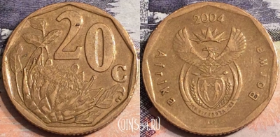 ЮАР 20 центов 2004 года, KM# 328, a075-100