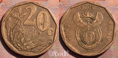 ЮАР 20 центов 2005 года, KM# 293, 261a-104