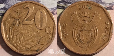 ЮАР 20 центов 2005 года, KM# 293, a116-076