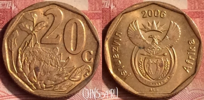 ЮАР 20 центов 2006 года, KM# 488, 121m-047