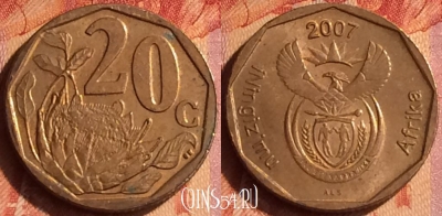 ЮАР 20 центов 2007 года, KM# 342, 092o-107