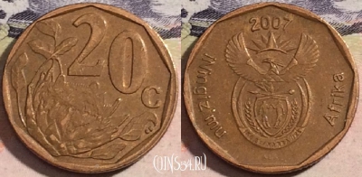 ЮАР 20 центов 2007 года, KM# 342, 174-006