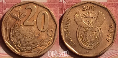 ЮАР 20 центов 2007 года, KM# 342, 394-096
