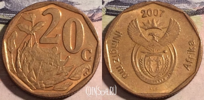 ЮАР 20 центов 2007 года, KM# 342, a116-079