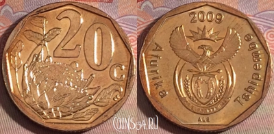 ЮАР 20 центов 2009 года, KM# 466, 147a-127