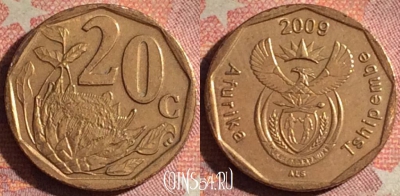 ЮАР 20 центов 2009 года, KM# 466, 192i-085