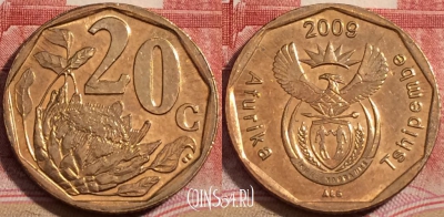 ЮАР 20 центов 2009 года, KM# 466, 223-028