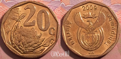 ЮАР 20 центов 2009 года, KM# 466, a074-025