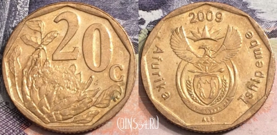 ЮАР 20 центов 2009 года, KM# 466, a082-068