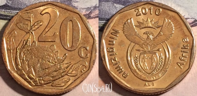 ЮАР 20 центов 2010 года, KM# 495, a116-096