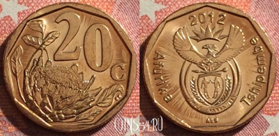 ЮАР 20 центов 2012 года, KM# 466, 043h-038