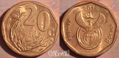 ЮАР 20 центов 2016 года, KM# 327, 053i-082