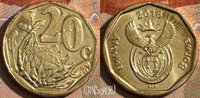 ЮАР 20 центов 2016 года, KM# 327, s072t-013