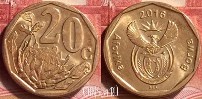 ЮАР 20 центов 2016 года, KM# 327, 168m-008