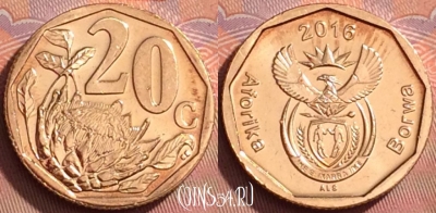ЮАР 20 центов 2016 года, KM# 327, 206l-103