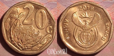 ЮАР 20 центов 2016 года, KM# 327, 254f-018
