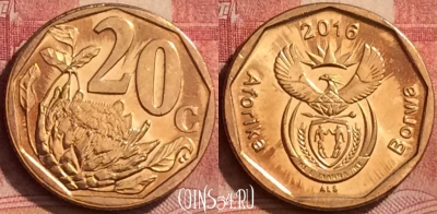ЮАР 20 центов 2016 года, KM# 327, 274l-063