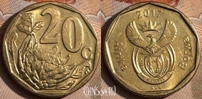 ЮАР 20 центов 2017 года, KM# 328, 143s-133