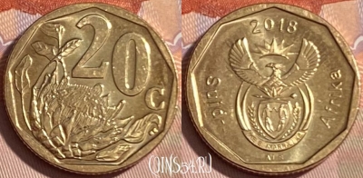 ЮАР 20 центов 2018 года, 479р-021 ♛
