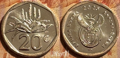 ЮАР 20 центов 2025 года, Алоэ, UNC, 502s-086