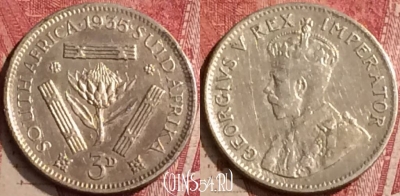Южная Африка 3 пенса 1935 года Ag, KM# 15.2, 455o-072 ♛