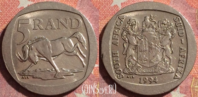 ЮАР 5 рандов 1994 года, KM# 140, 344-102