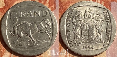 ЮАР 5 рандов 1994 года, KM# 140, 464q-576