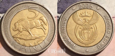 ЮАР 5 рандов 2006 года, KM# 492, 171-120