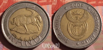 ЮАР 5 рандов 2009 года, KM# 470, 339-061