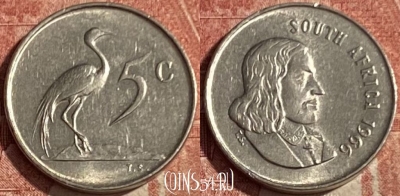 ЮАР 5 центов 1966 г., SOUTH AFRICA, KM# 67.1, 176q-105 ♛