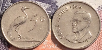 ЮАР 5 центов 1968 года, KM# 76.1, 163-077