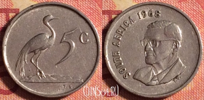 ЮАР 5 центов 1968 года, SOUTH AFRICA, KM# 76.1, 163j-006