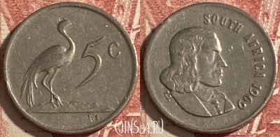 ЮАР 5 центов 1969 г., SOUTH AFRICA, KM# 67.1, 478р-134 ♛