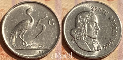 ЮАР 5 центов 1969 г., SOUTH AFRICA, KM# 67.1, 481р-037 ♛