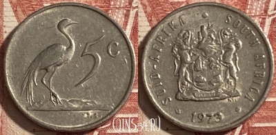 ЮАР 5 центов 1973 года, KM# 84, 477р-106