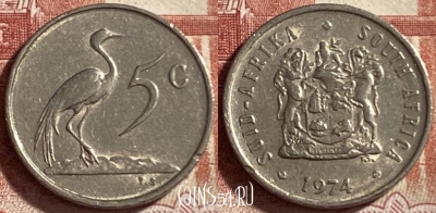 ЮАР 5 центов 1974 года, KM# 84, 491р-138