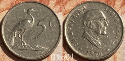 ЮАР 5 центов 1976 года, KM# 93, 494р-026