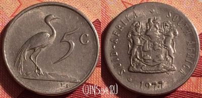 ЮАР 5 центов 1977 года, KM# 84, 215i-038