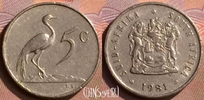 ЮАР 5 центов 1981 года, KM# 84, 412-108