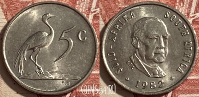 ЮАР 5 центов 1982 года, KM# 111, 477р-109 ♛