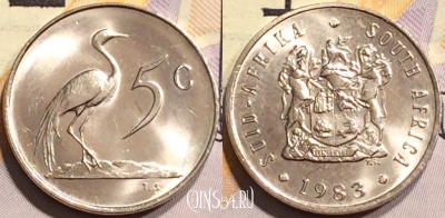 ЮАР 5 центов 1983 года, KM# 84, 140-027