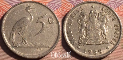 ЮАР 5 центов 1985 года, KM# 84, 194a-018
