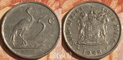 ЮАР 5 центов 1988 года, KM# 84, 154r-143