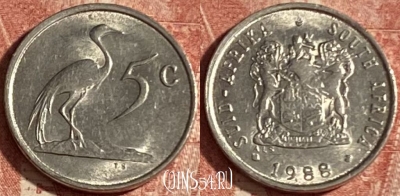 ЮАР 5 центов 1988 года, KM# 84, 242p-033