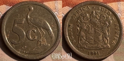 ЮАР 5 центов 1991 года, KM# 134, s481s-107