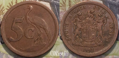 ЮАР 5 центов 1992 года, KM 134, 119-080