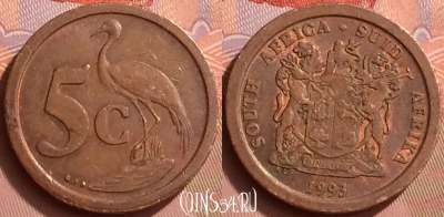 ЮАР 5 центов 1993 года, KM# 134, 055l-175