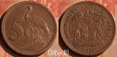 ЮАР 5 центов 1993 года, KM# 134, 147n-037