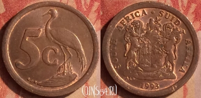 ЮАР 5 центов 1993 года, KM# 134, 437-073